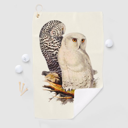 Snowy Owl tekening Golfhanddoek (Insitu)