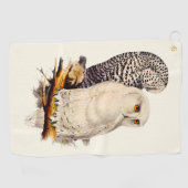  Snowy Owl tekening Golfhanddoek (Horizontaal)