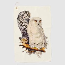  Snowy Owl tekening Golfhanddoek