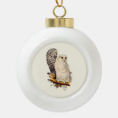 Snowy Owl tekening Keramische Bal Ornament (Voorkant)