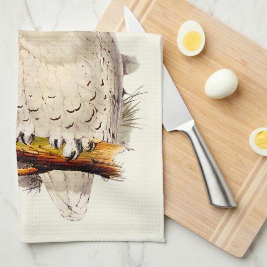  Snowy Owl tekening Theedoek (Quarter Fold)