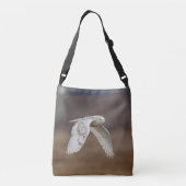 Snowy owl tijdens de vlucht crossbody tas (Achterkant)