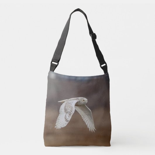 Snowy owl tijdens de vlucht crossbody tas (Voorkant)