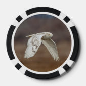 Snowy owl tijdens de vlucht poker chips (Achterkant)