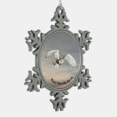 Snowy Owl Tin Sneeuwvlok Ornament (Links)