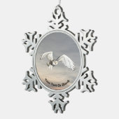 Snowy Owl Tin Sneeuwvlok Ornament (Rechts)