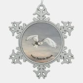 Snowy Owl Tin Sneeuwvlok Ornament (Voorkant)
