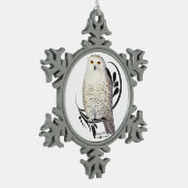 Snowy Owl Tin Sneeuwvlok Ornament (Links)