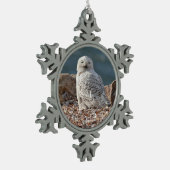 Snowy Owl   Tin Sneeuwvlok Ornament (Links)