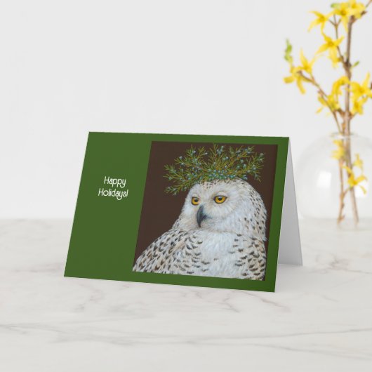 Snowy Owl-vakantiekaart Kaart (Gele Bloem)