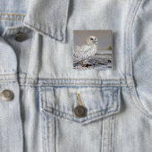 Snowy Owl Vierkante Button 5,1 Cm (In situ)