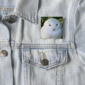 Snowy Owl Vierkante Button 5,1 Cm (In situ)