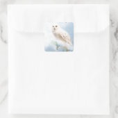 Snowy Owl Vierkante Sticker (Tas)
