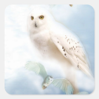 Snowy Owl Vierkante Sticker