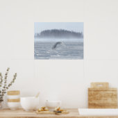 Snowy Owl vliegen in de winter Poster (Keuken)