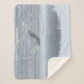 Snowy Owl vliegen in de winter Sherpa Deken (Voorkant)