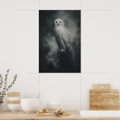 Snowy Owl Wall Art Printable Gothic Bird Painting Poster (Keuken)