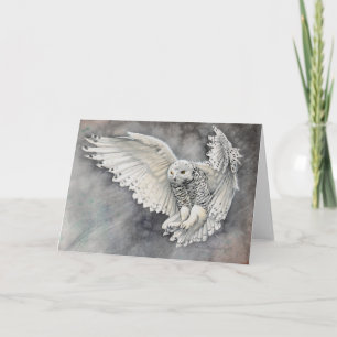 Snowy Owl Waterverf Wildlife Art Kaart
