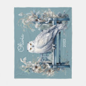 Snowy Owl Winter gepersonaliseerd Fleece Deken (Voorkant)