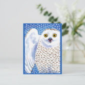 Snowy Owl Winter Kerstmis briefkaart (Staand voorkant)