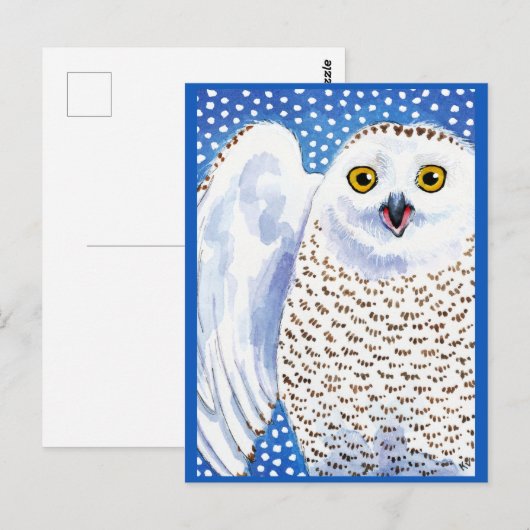 Snowy Owl Winter Kerstmis briefkaart (Voorkant / Achterkant)