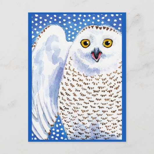 Snowy Owl Winter Kerstmis briefkaart (Voorkant)