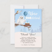 Snowy Owl Winter Onederland Birthday Bedankkaart (Voorkant)