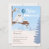 Snowy Owl Winter Onederland Birthday  Kaart (Voorkant)