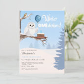 Snowy Owl Winter Onederland Birthday  Kaart (Staand voorkant)