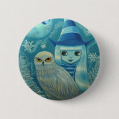 Snowy Owl Witch Button (Voorkant)