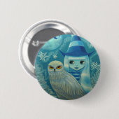 Snowy Owl Witch Button (Voorkant /achterkant)