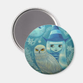 Snowy Owl Witch Magnet (Voorkant / Achterkant)