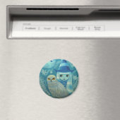 Snowy Owl Witch Magnet (Insitu (Vaatwasser))