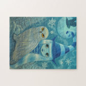 Snowy Owl Witch Winter Snowflakes Big Eye Doll Legpuzzel (Horizontaal)