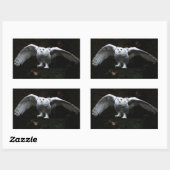 Snowy Owl with Open Wings stcn Rechthoekige Sticker (Vel)