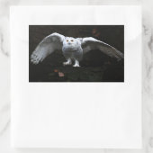 Snowy Owl with Open Wings stcn Rechthoekige Sticker (Tas)