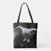 Snowy Owl with Open Wings stcn Tote Bag (Achterkant)