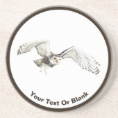 Snowy Owl Zandsteen Onderzetter (Voorkant)