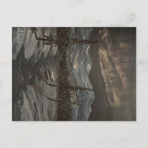 Snowy Owls and Dancing Aurora Postcard Briefkaart