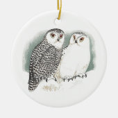 Snowy Owls Keramisch Ornament (Voorkant)