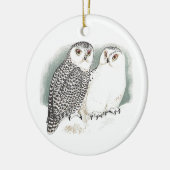 Snowy Owls Keramisch Ornament (Links)