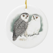 Snowy Owls Keramisch Ornament (Achterkant)