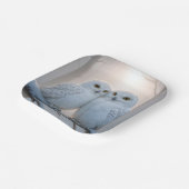 Snowy Owls On a Winter Branch Papieren Bordje (Gebogen)