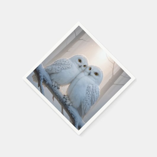 Snowy Owls On a Winter Branch Servet (Hoek)