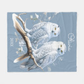 Snowy Owls Winter gepersonaliseerd Fleece Deken (Voorkant (Horizontaal))