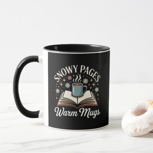 Snowy Pages Warm Mugs Holiday Coffee Mok (Met donut)