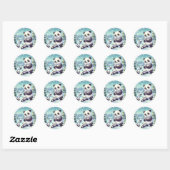Snowy Panda Serenity Ronde Sticker (Vel)