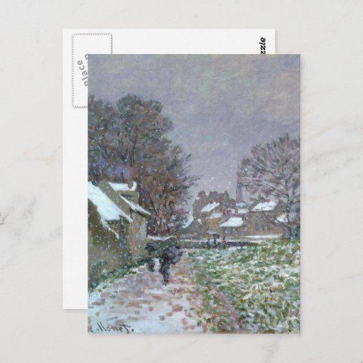 Snowy Path bij Argenteuil Briefkaart (Voorkant / Achterkant)