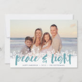 Snowy Peace | Hanukkah-foto Feestdagenkaart (Voorkant)