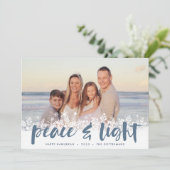 Snowy Peace | Hanukkah-foto Feestdagenkaart (Staand voorkant)